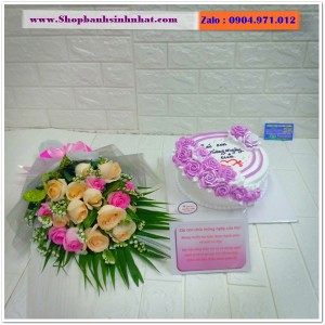 Combo Bánh Kem & Hoa Tươi - MM39